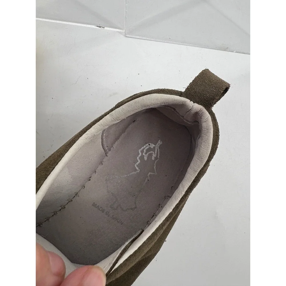 Gitana Made In Spain Suede Leathrr Lace-Up Espadrilles Olive Green Comfort 37 EU